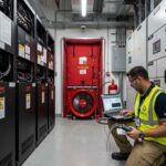 FM200 Room Integrity Door Fan Test — UPS Room, Dubai
