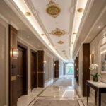 Concealed fire sprinkler installation in a luxury hotel in Dubai.