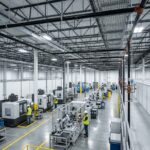 Industrial factory fire sprinkler system installation project in Dubai.